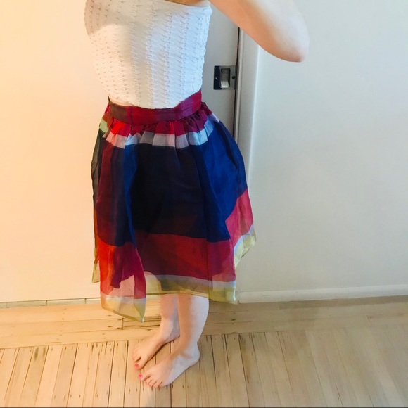 SALE 🔥VINTAGE RALPH LAUREN SILK ORGANZA RAINBOW SKIRT - Picture 8 of 8